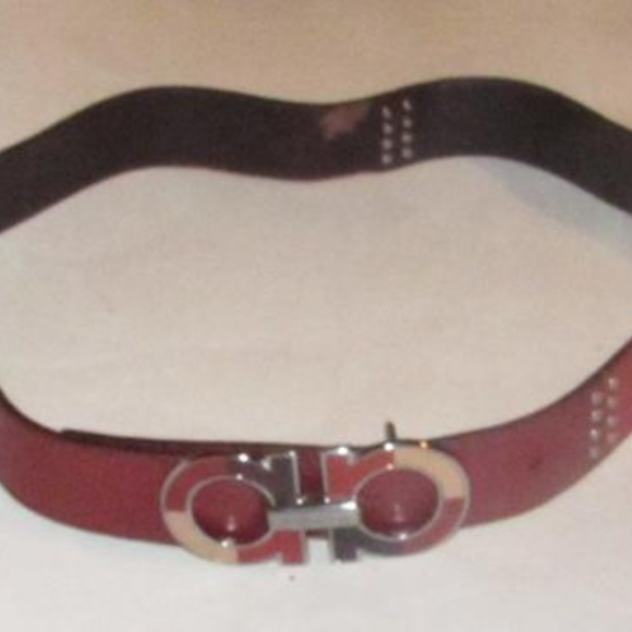 Ferragamo Reversible Solid Brown & Orange Red